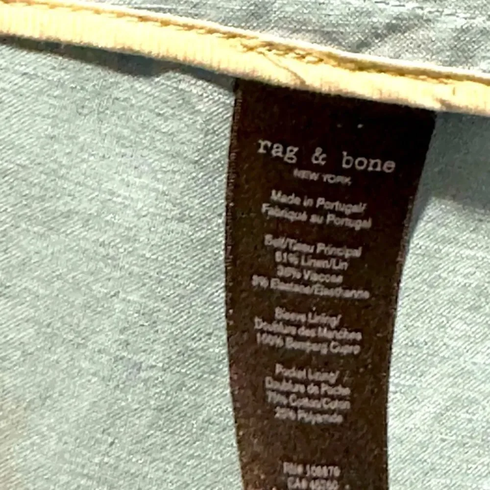 Rag and Bone Blue Margot Classic Fit Blazer Size 6